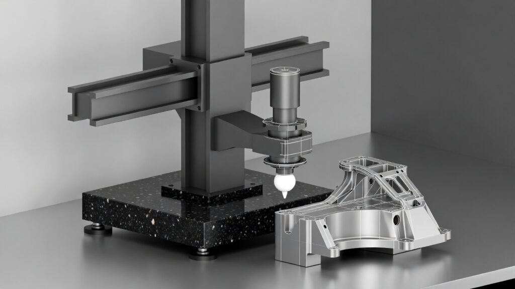CMM measuring a precision prototype