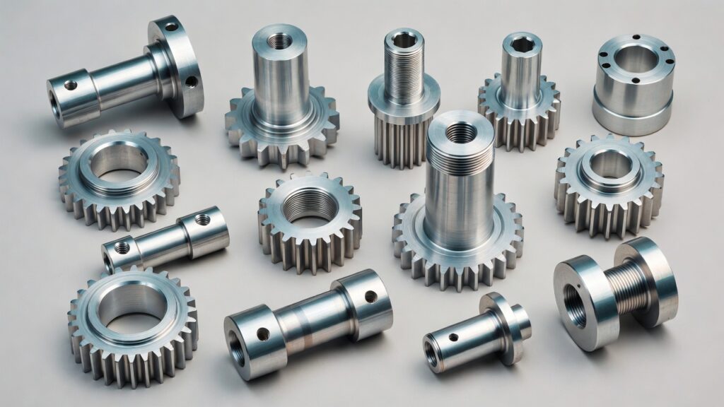 High-precision CNC machined aluminum custom metal parts close-up view