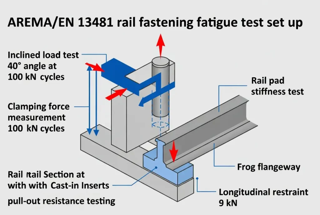 AREMA / EN 13481 Rail Fastening Fatigue Test Schematic