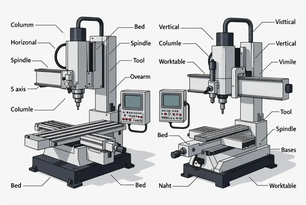 CNC Milling Parts 5-axis vs vertical comparison