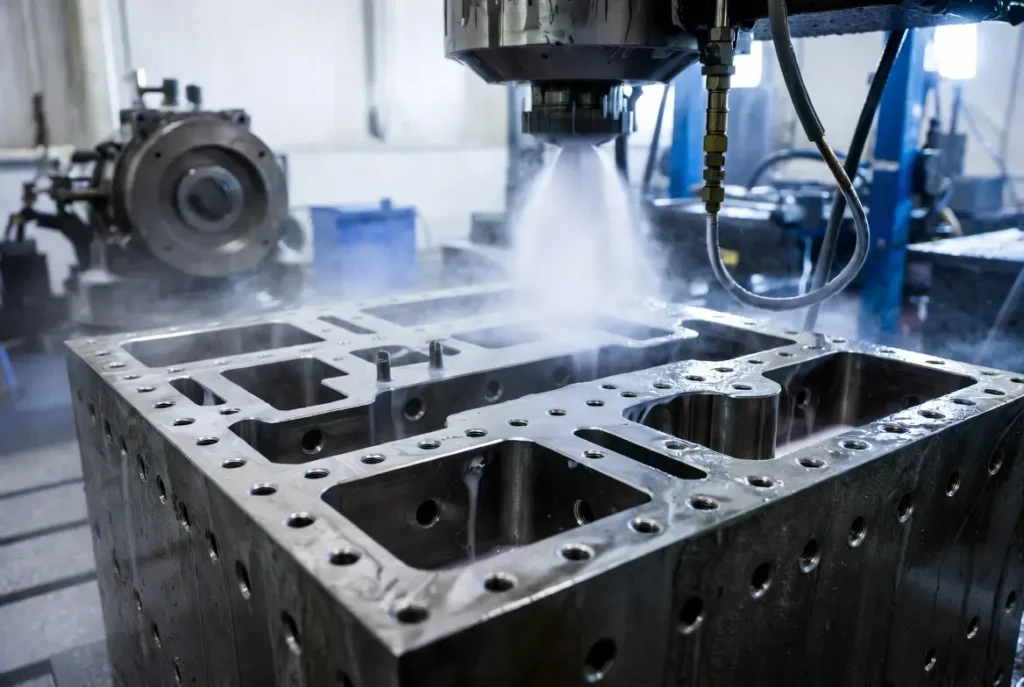 CNC machining Duplex 2205 subsea manifold block