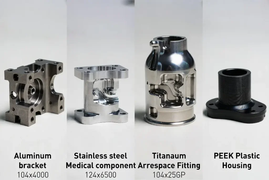 Precision CNC milled parts in aluminum, stainless steel, titanium and PEEK