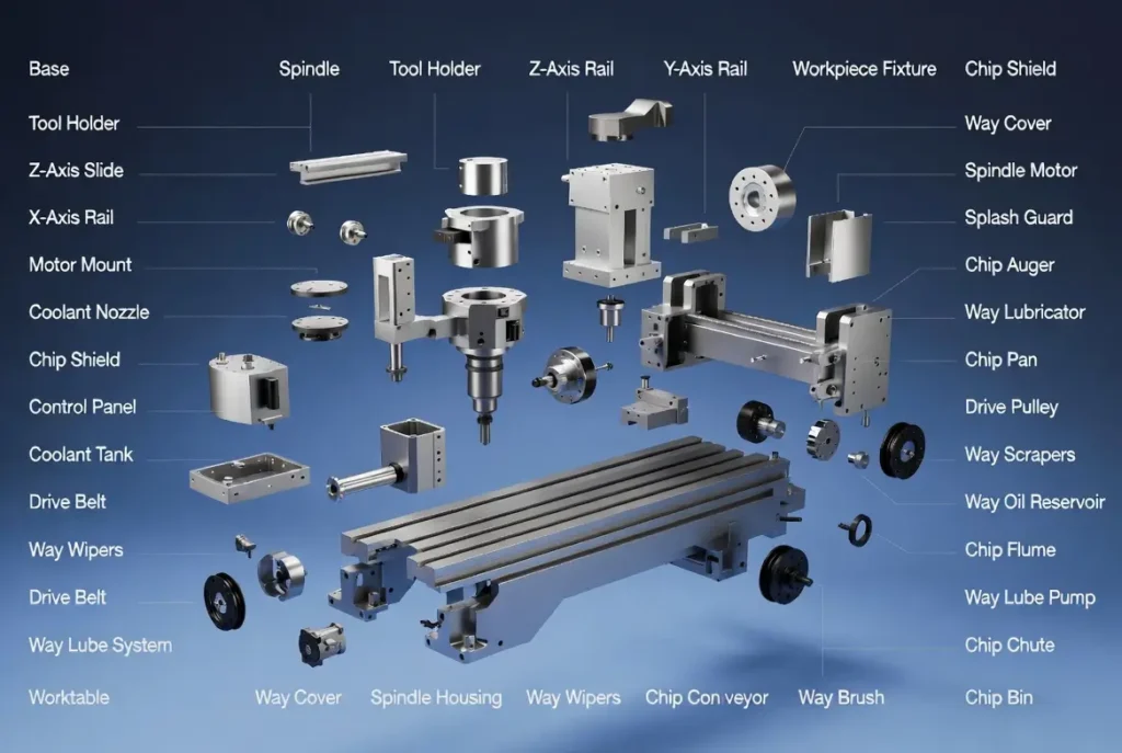 CNC Milling Parts exploded diagram