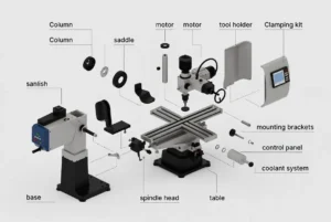 CNC Milling Parts full labeled diagram