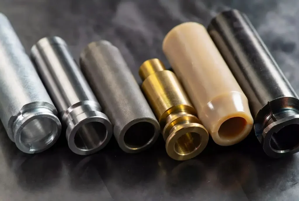 cnc turned parts materials aluminum titanium peek