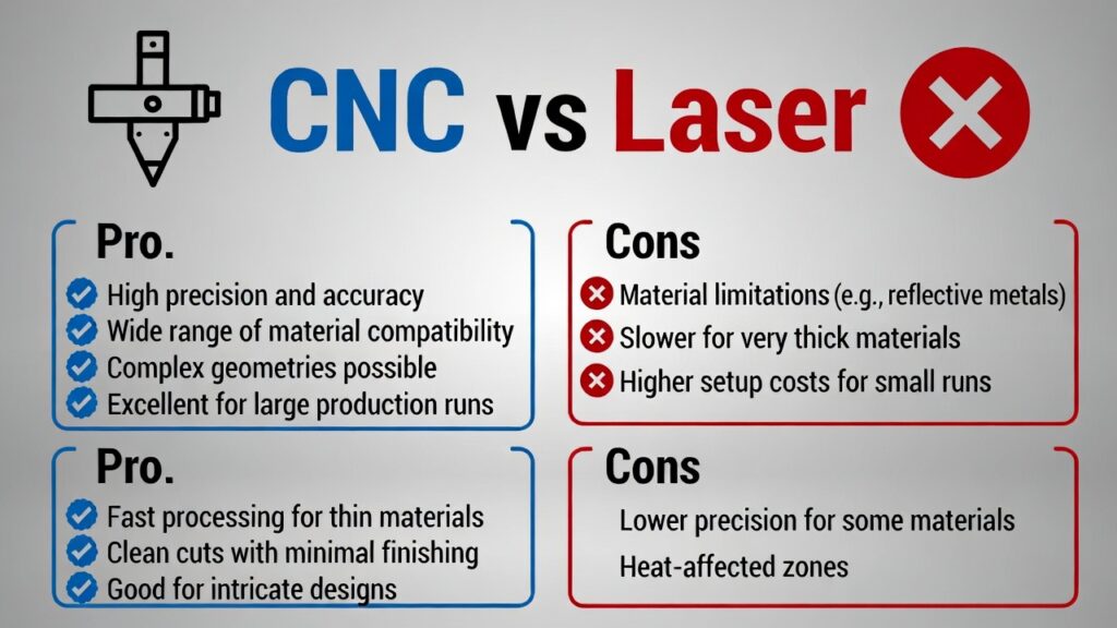 CNC vs Laser infographic