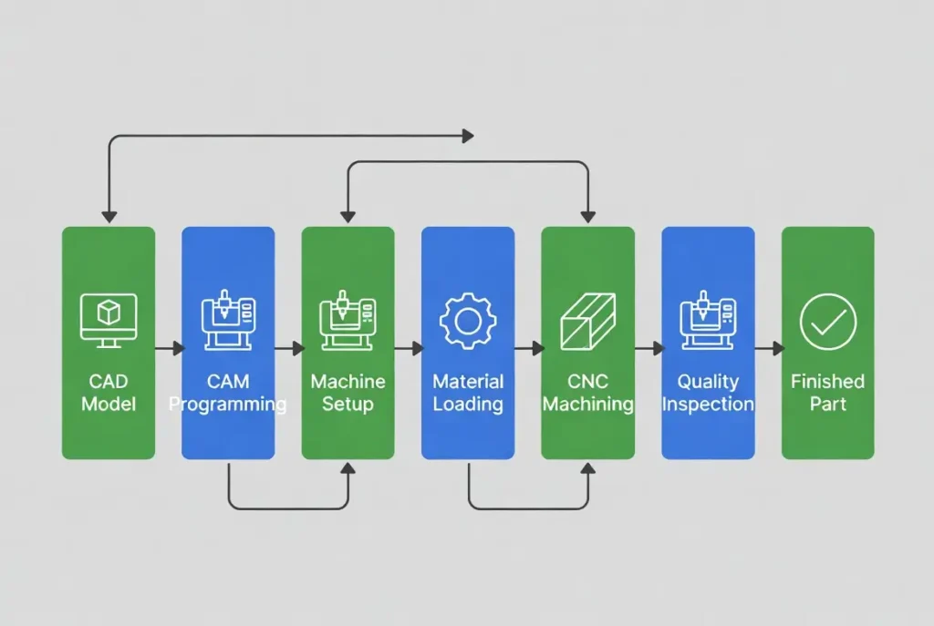 CNC Milling Parts how it works flowchart