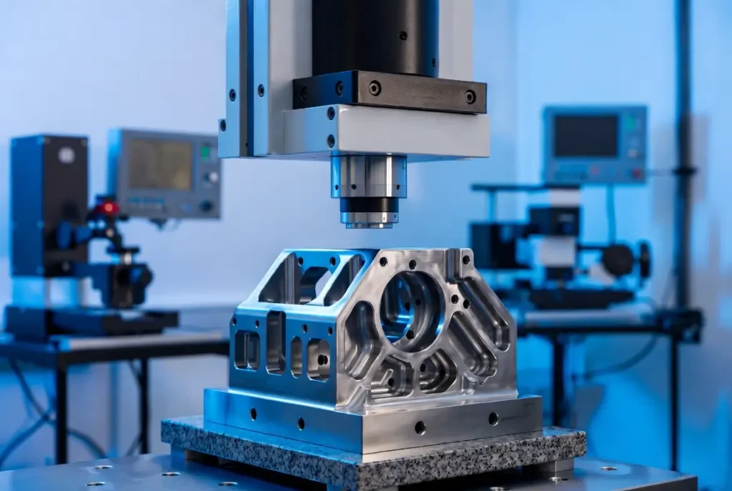 CMM inspection of precision CNC machined defense component