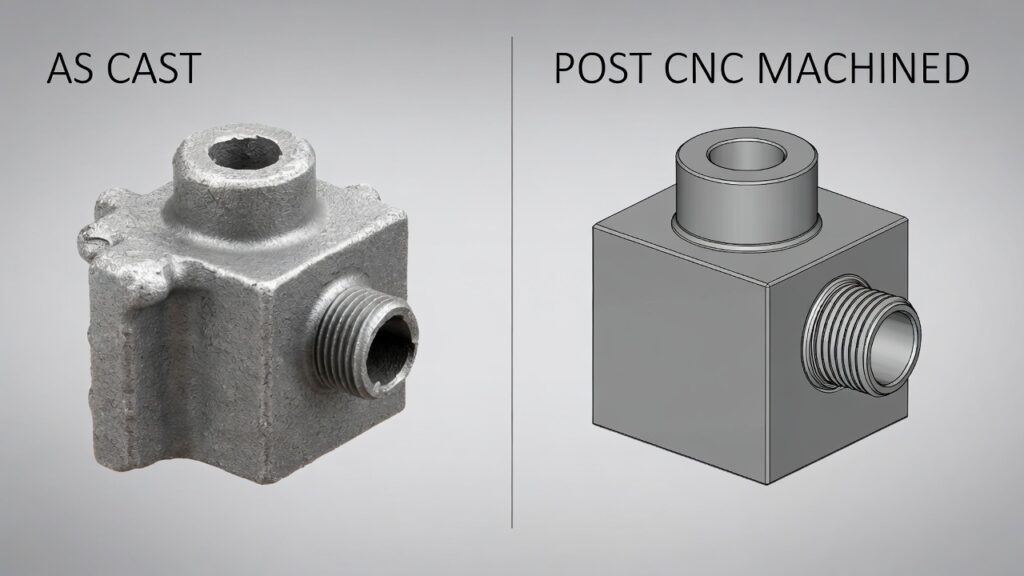 die casting after cnc machining comparison