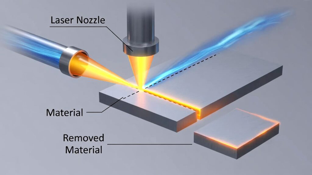 laser cutting process diagram