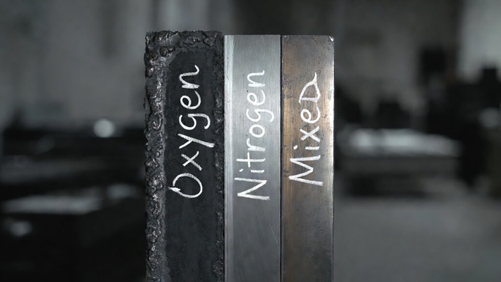 Oxygen / Nitrogen / Mixed showing oxide vs clean