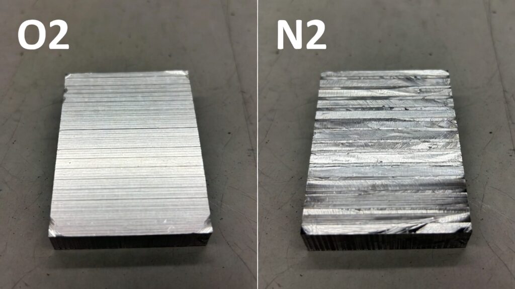 O₂ vs N₂ cut surfaces