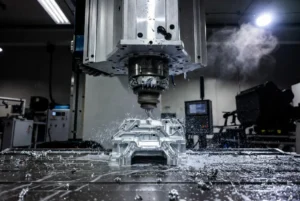 5-axis CNC milling machine producing high-precision parts