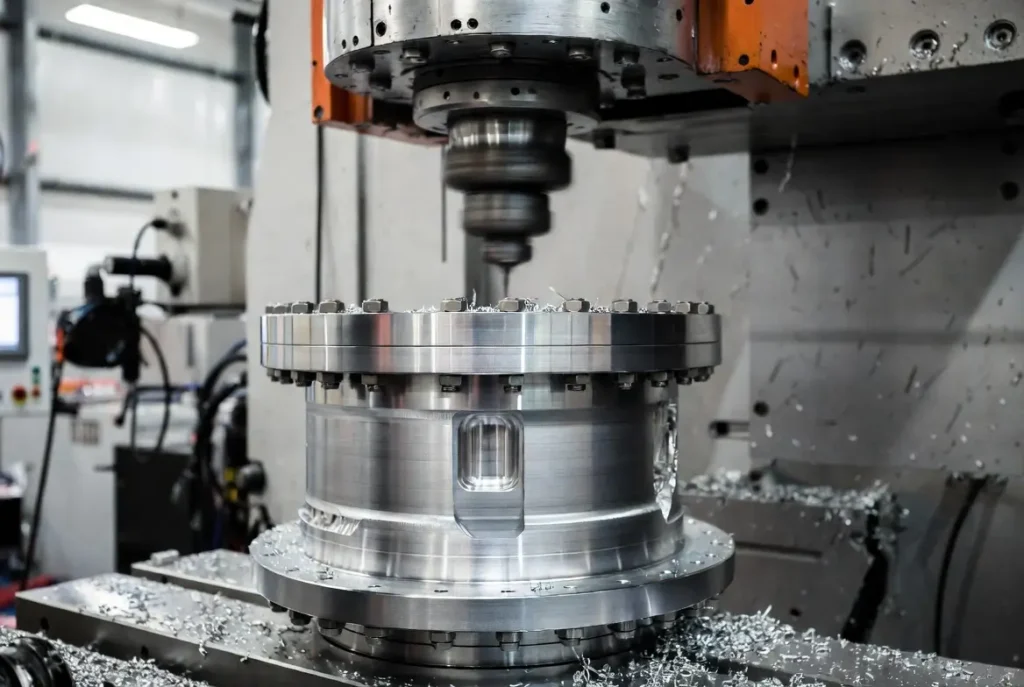 precision CNC machined aluminum vacuum chamber semiconductor equipment